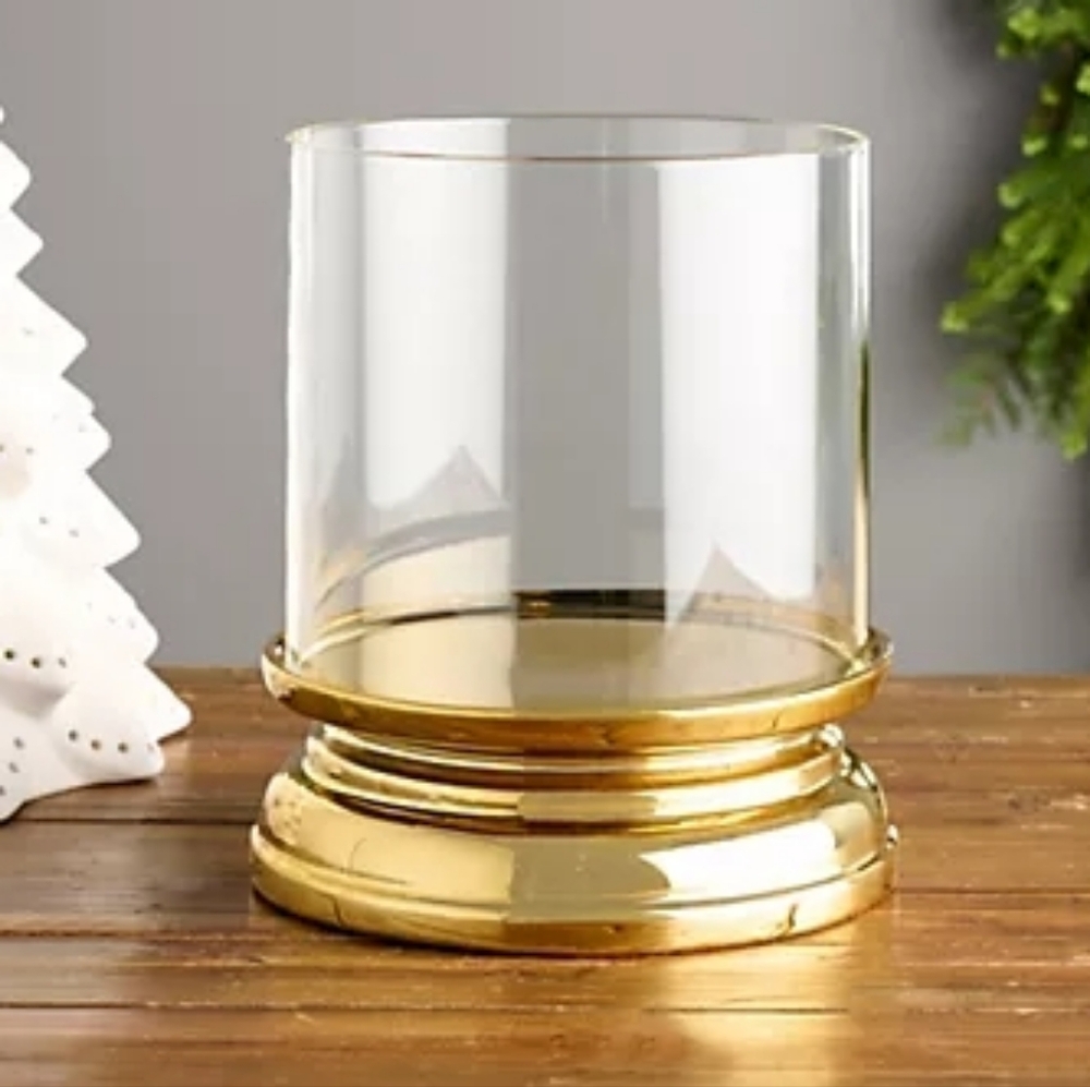 The HomeWorx by Slatkin & Co. Gold Everyday Candle Hurricane H427180